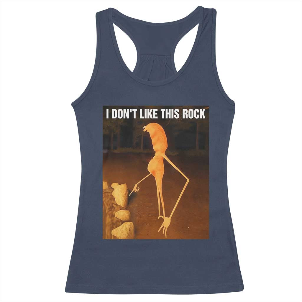Marcus The Worm Christmas Racerback Tank Top I Don't Like This Rock Funny Meme - Wonder Print Shop