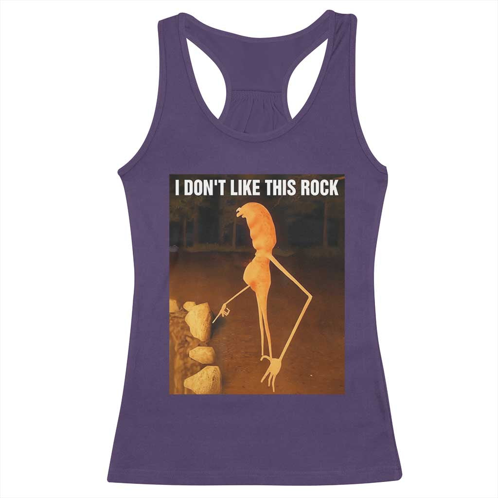 Marcus The Worm Christmas Racerback Tank Top I Don't Like This Rock Funny Meme - Wonder Print Shop