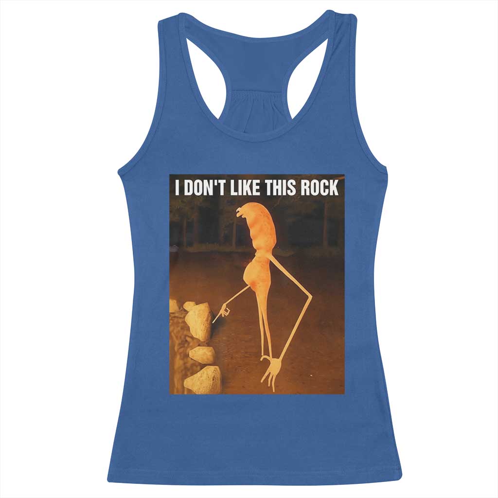 Marcus The Worm Christmas Racerback Tank Top I Don't Like This Rock Funny Meme - Wonder Print Shop