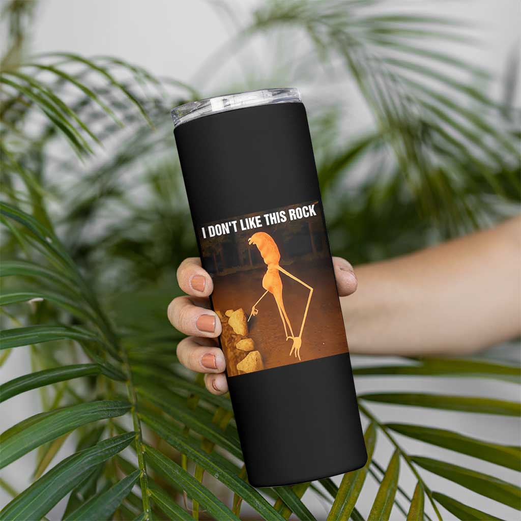 Marcus The Worm Christmas Skinny Tumbler I Don't Like This Rock Funny Meme - Wonder Print Shop