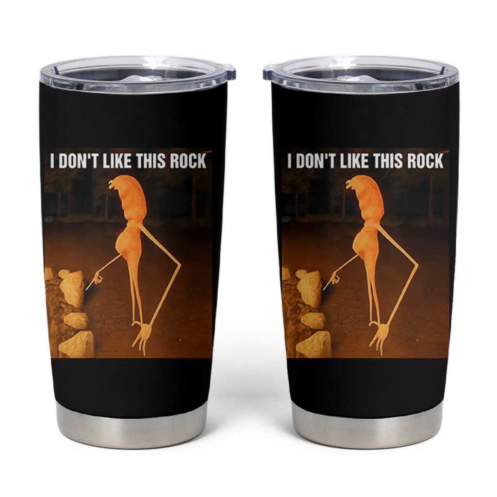 Marcus The Worm Christmas Tumbler Cup I Don't Like This Rock Funny Meme - Wonder Print Shop