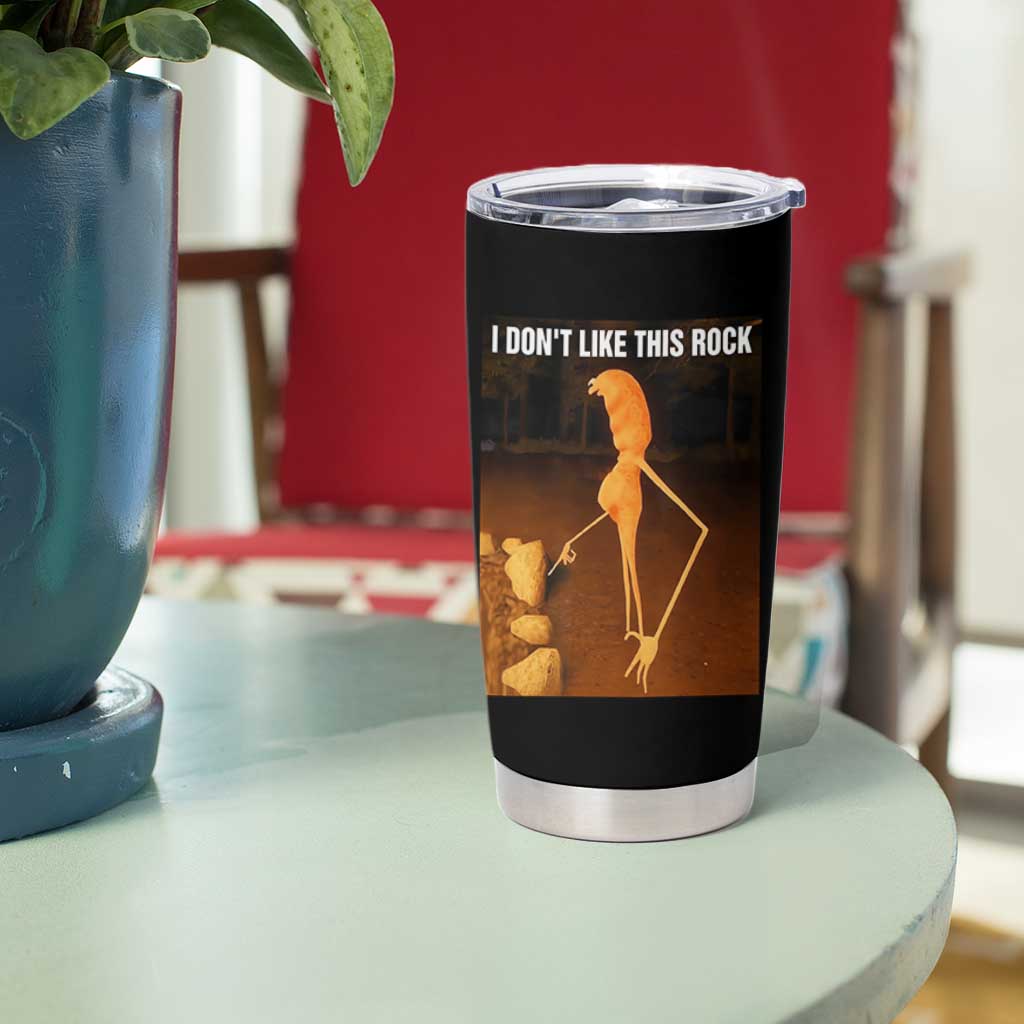 Marcus The Worm Christmas Tumbler Cup I Don't Like This Rock Funny Meme - Wonder Print Shop