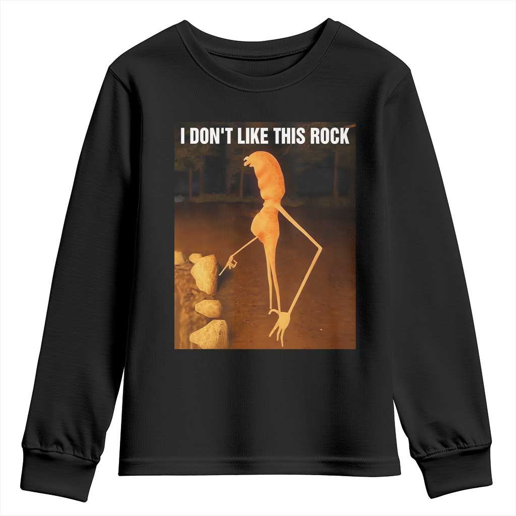 Marcus The Worm Christmas Youth Sweatshirt I Don't Like This Rock Funny Meme - Wonder Print Shop