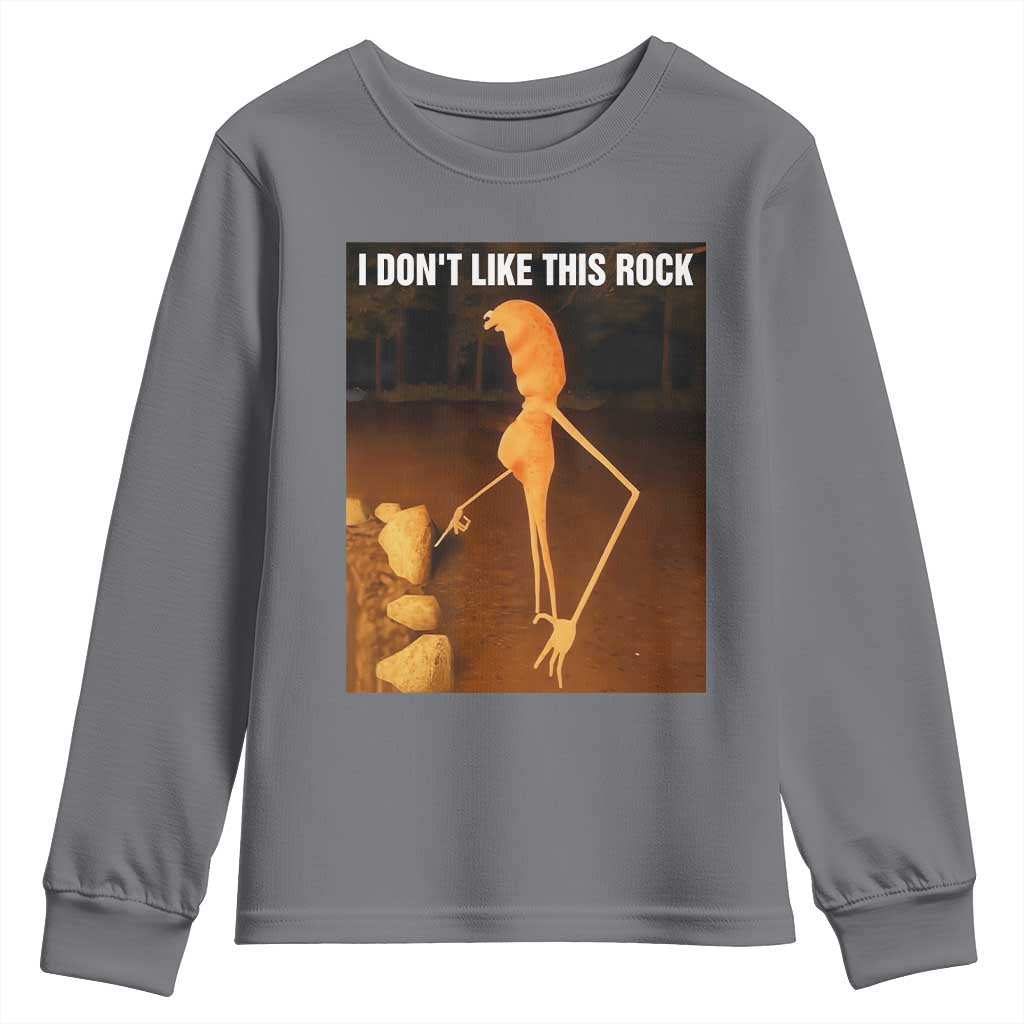 Marcus The Worm Christmas Youth Sweatshirt I Don't Like This Rock Funny Meme - Wonder Print Shop