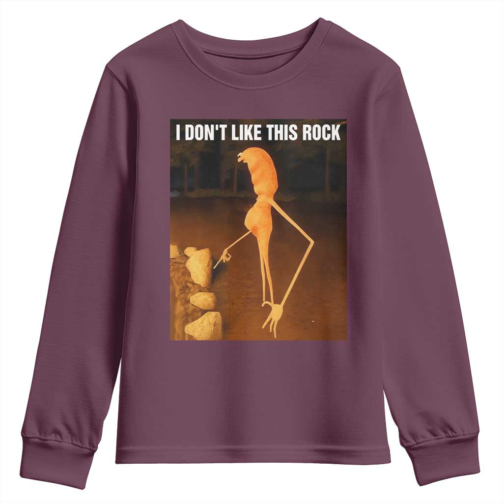 Marcus The Worm Christmas Youth Sweatshirt I Don't Like This Rock Funny Meme - Wonder Print Shop