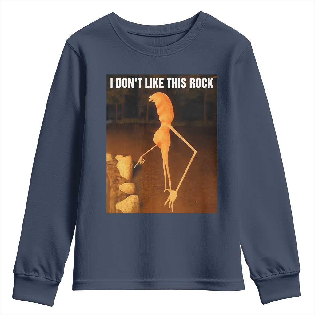 Marcus The Worm Christmas Youth Sweatshirt I Don't Like This Rock Funny Meme - Wonder Print Shop