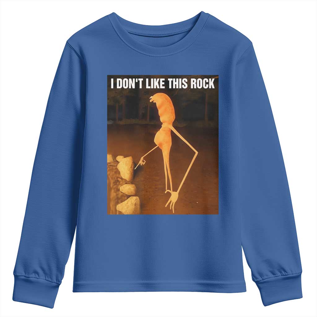 Marcus The Worm Christmas Youth Sweatshirt I Don't Like This Rock Funny Meme - Wonder Print Shop