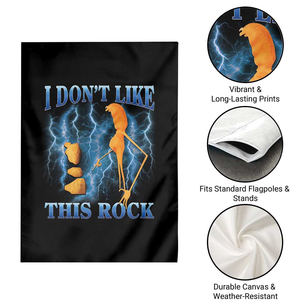 Funny Christmas Marcus The Worm Garden Flag I Don't Like This Rock Brain Rot - Wonder Print Shop