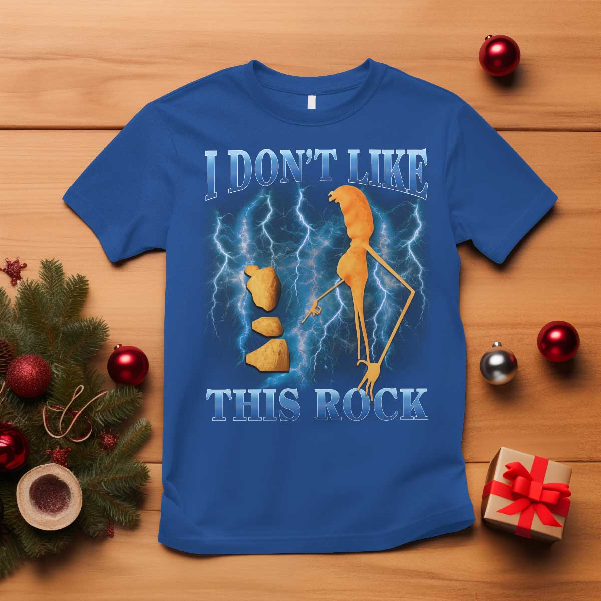 Funny Christmas Marcus The Worm T Shirt I Don't Like This Rock Brain Rot - Wonder Print Shop