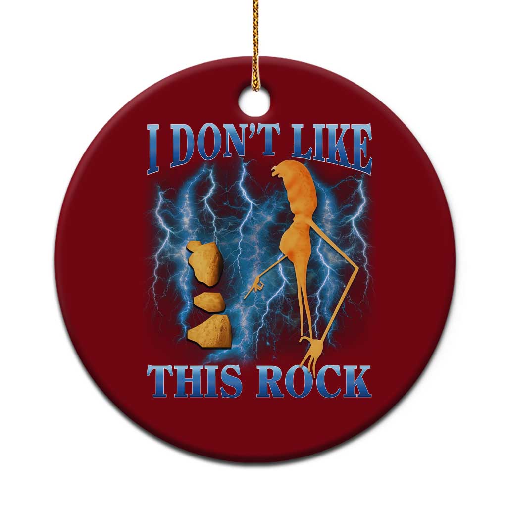 Funny Christmas Marcus The Worm Ceramic Ornament I Don't Like This Rock Brain Rot - Wonder Print Shop