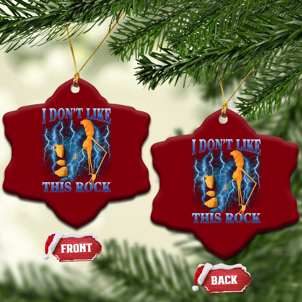 Funny Christmas Marcus The Worm Ceramic Ornament I Don't Like This Rock Brain Rot - Wonder Print Shop