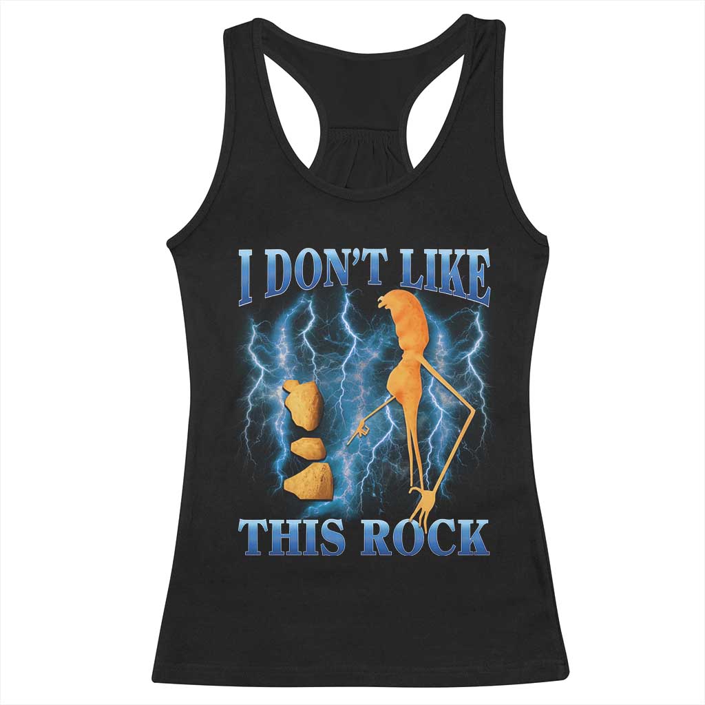 Funny Christmas Marcus The Worm Racerback Tank Top I Don't Like This Rock Brain Rot - Wonder Print Shop