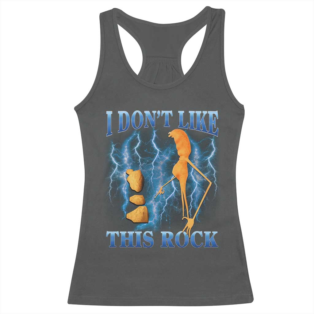 Funny Christmas Marcus The Worm Racerback Tank Top I Don't Like This Rock Brain Rot - Wonder Print Shop