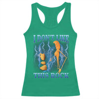 Funny Christmas Marcus The Worm Racerback Tank Top I Don't Like This Rock Brain Rot - Wonder Print Shop