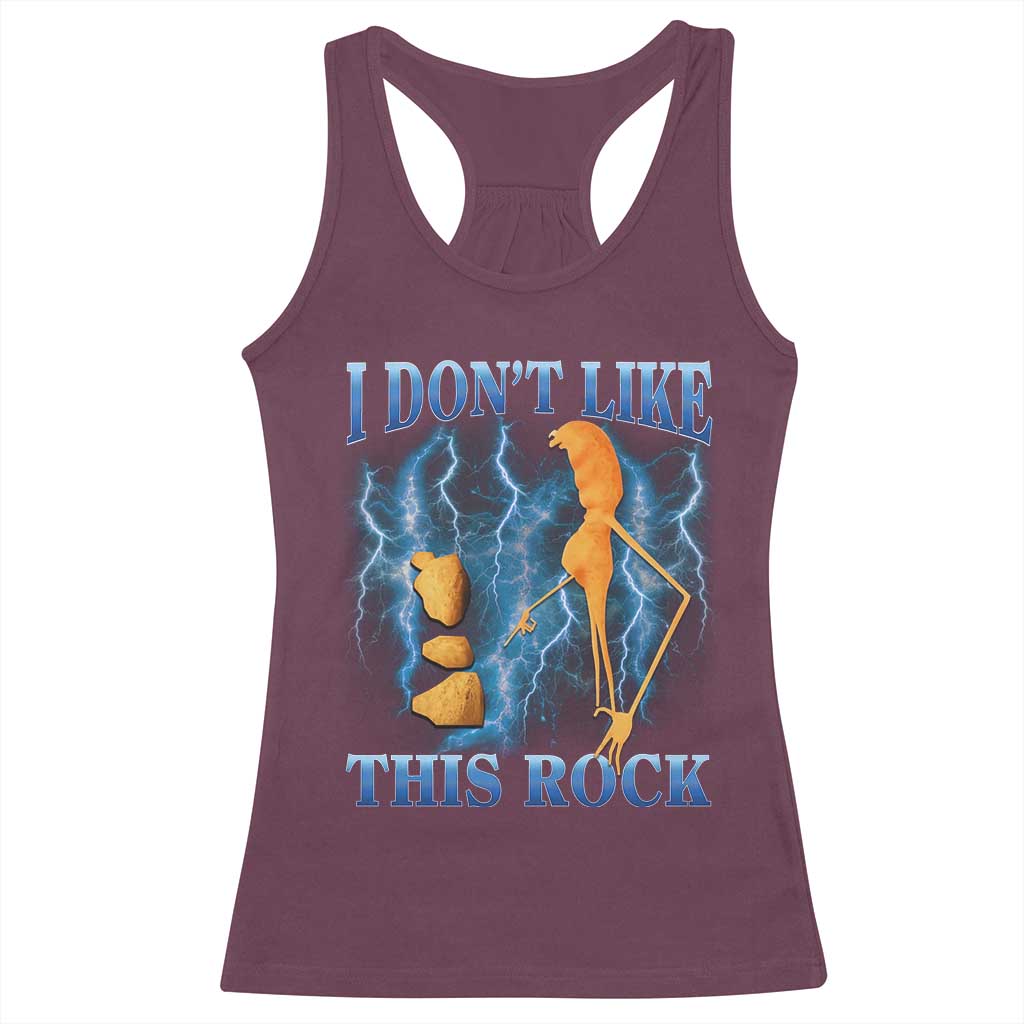 Funny Christmas Marcus The Worm Racerback Tank Top I Don't Like This Rock Brain Rot - Wonder Print Shop