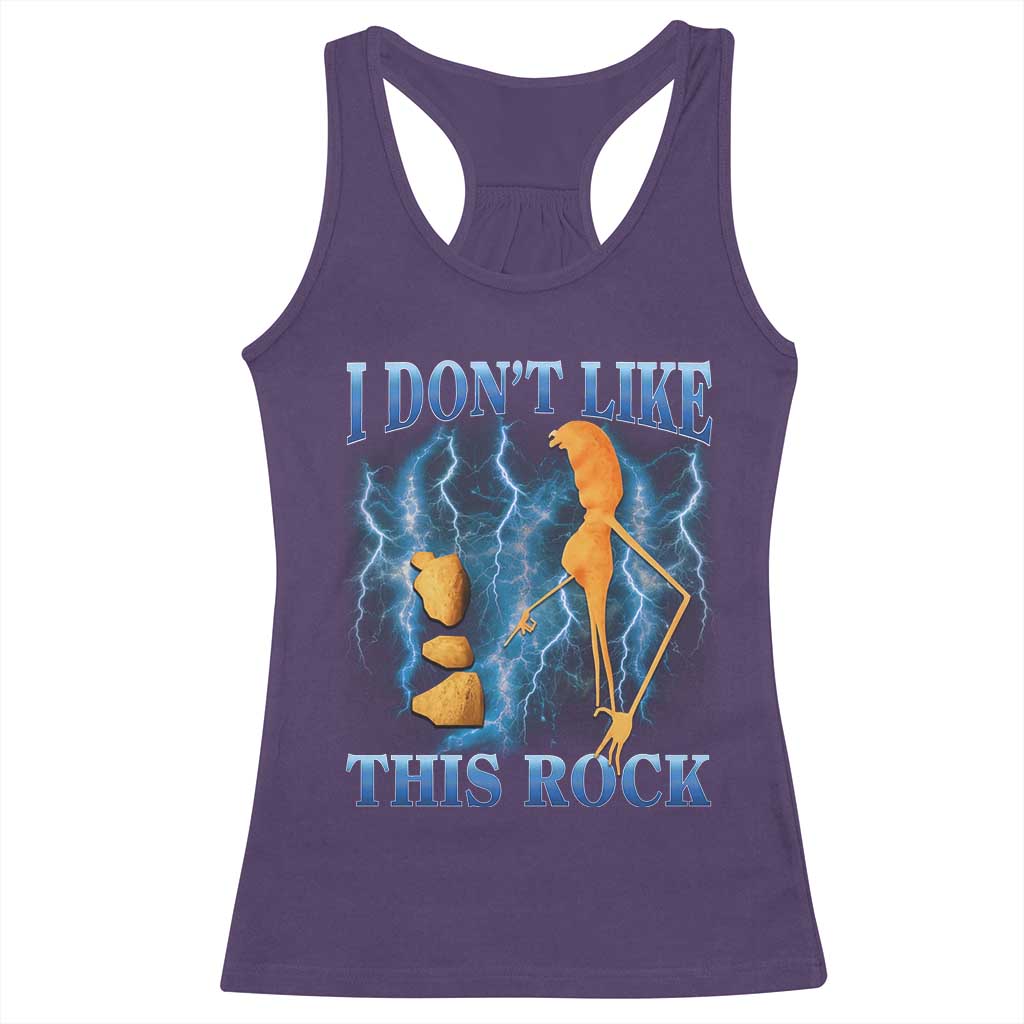 Funny Christmas Marcus The Worm Racerback Tank Top I Don't Like This Rock Brain Rot - Wonder Print Shop