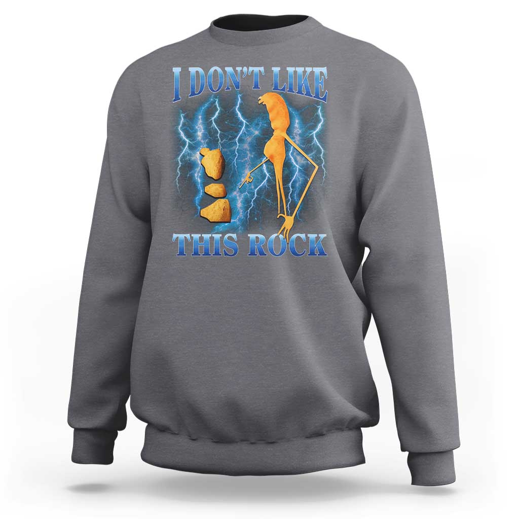 Funny Christmas Marcus The Worm Sweatshirt I Don't Like This Rock Brain Rot - Wonder Print Shop