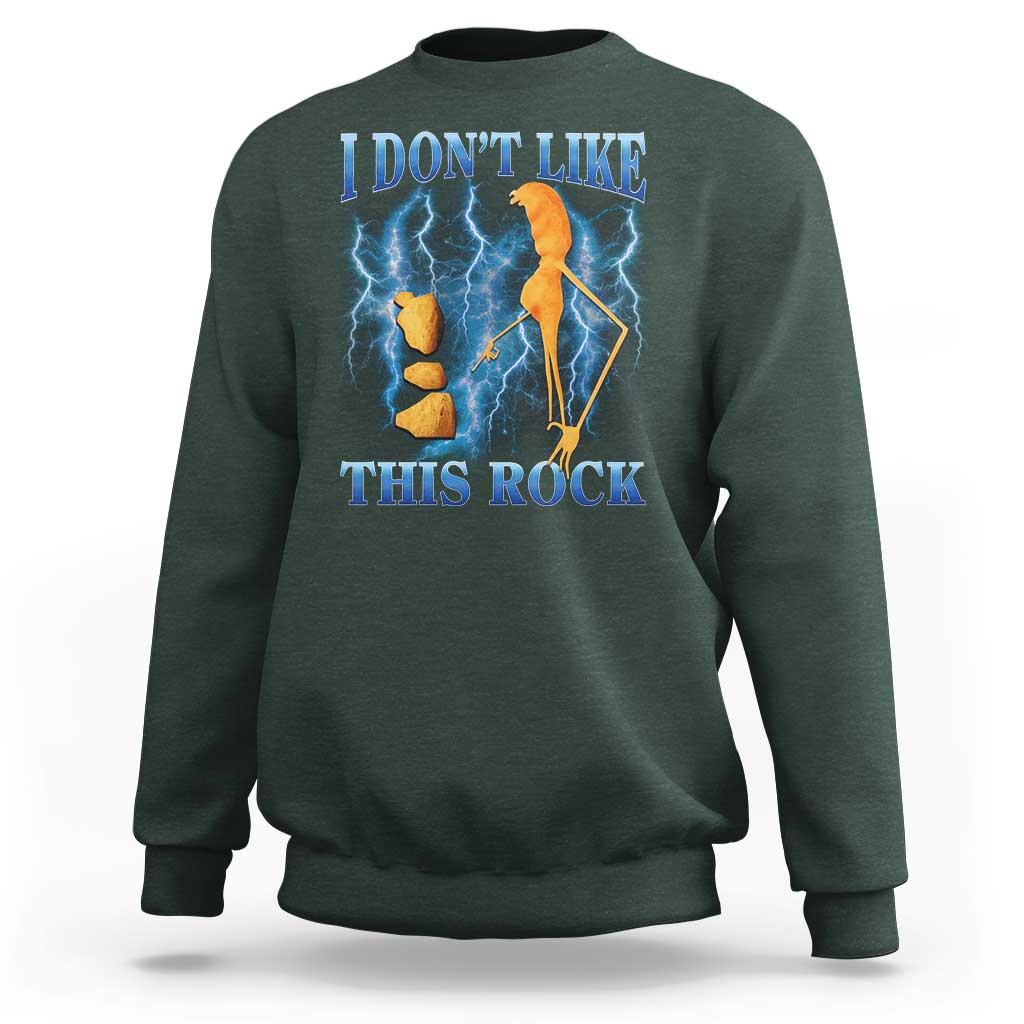 Funny Christmas Marcus The Worm Sweatshirt I Don't Like This Rock Brain Rot - Wonder Print Shop
