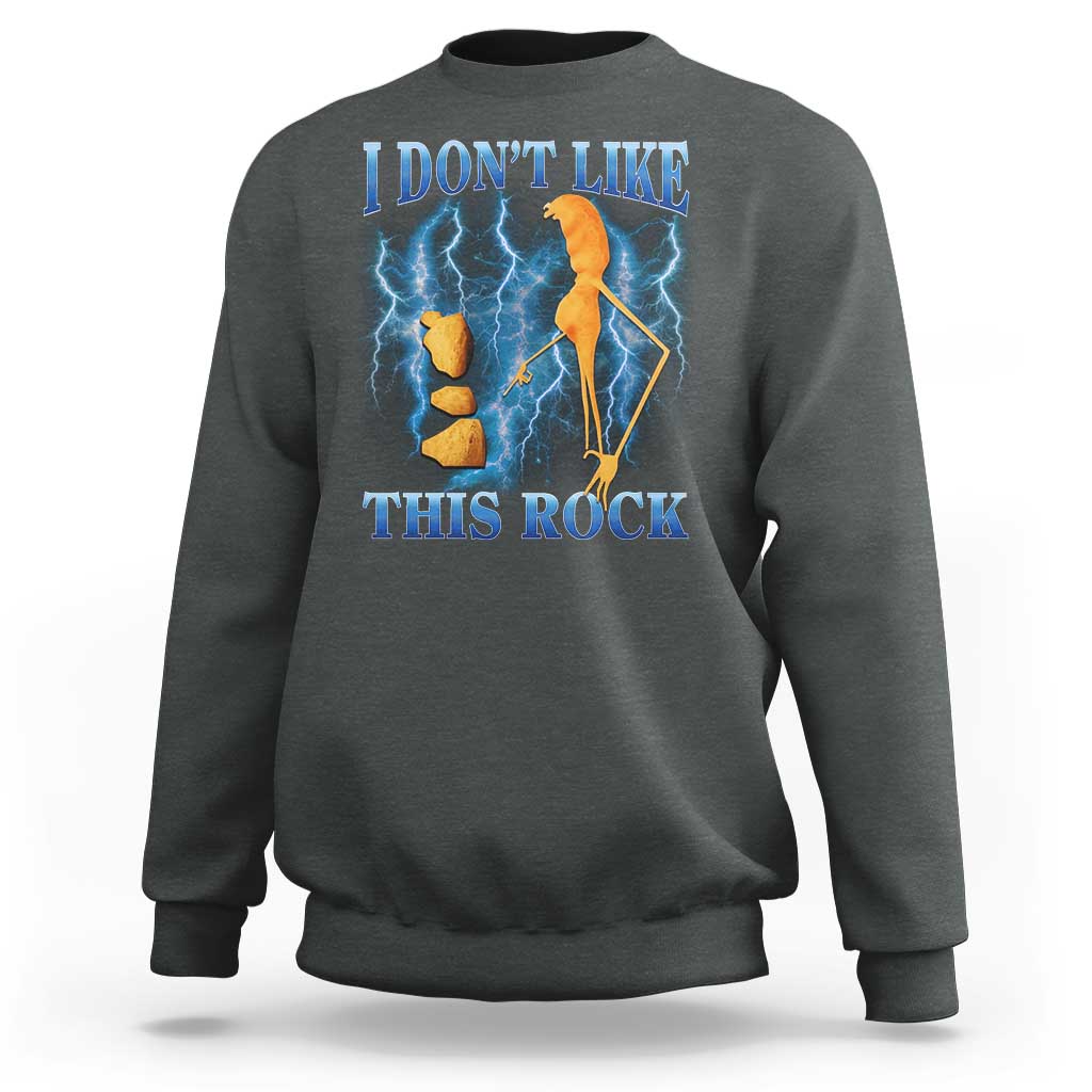 Funny Christmas Marcus The Worm Sweatshirt I Don't Like This Rock Brain Rot - Wonder Print Shop