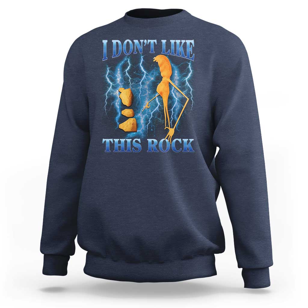 Funny Christmas Marcus The Worm Sweatshirt I Don't Like This Rock Brain Rot - Wonder Print Shop