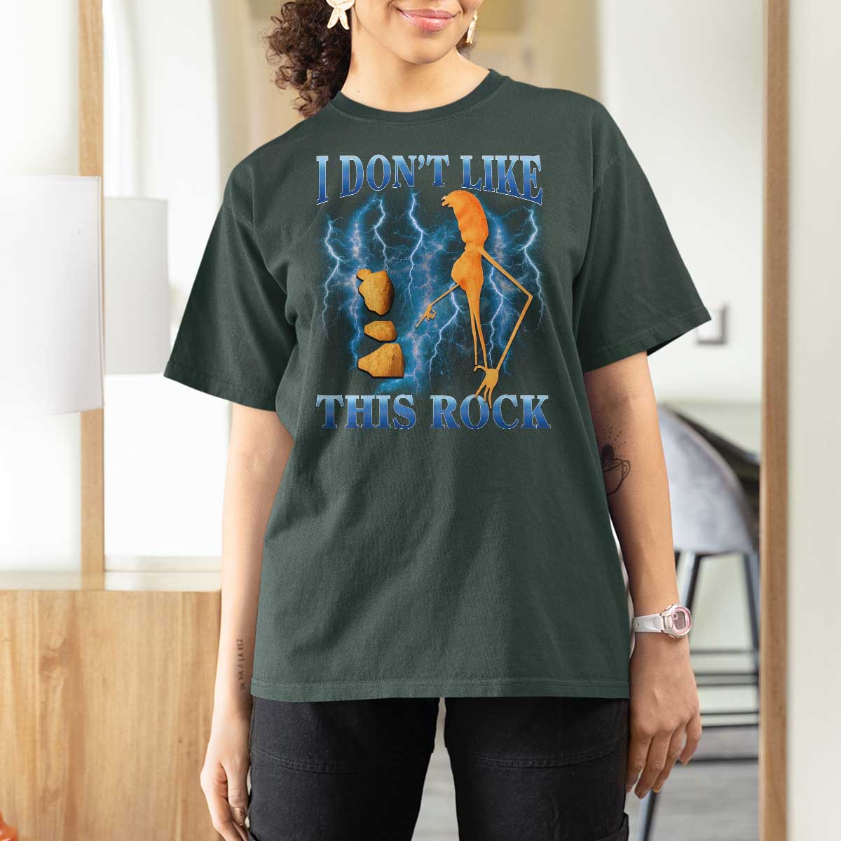 Funny Christmas Marcus The Worm T Shirt For Women I Don't Like This Rock Brain Rot - Wonder Print Shop