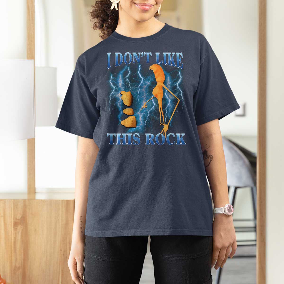Funny Christmas Marcus The Worm T Shirt For Women I Don't Like This Rock Brain Rot - Wonder Print Shop