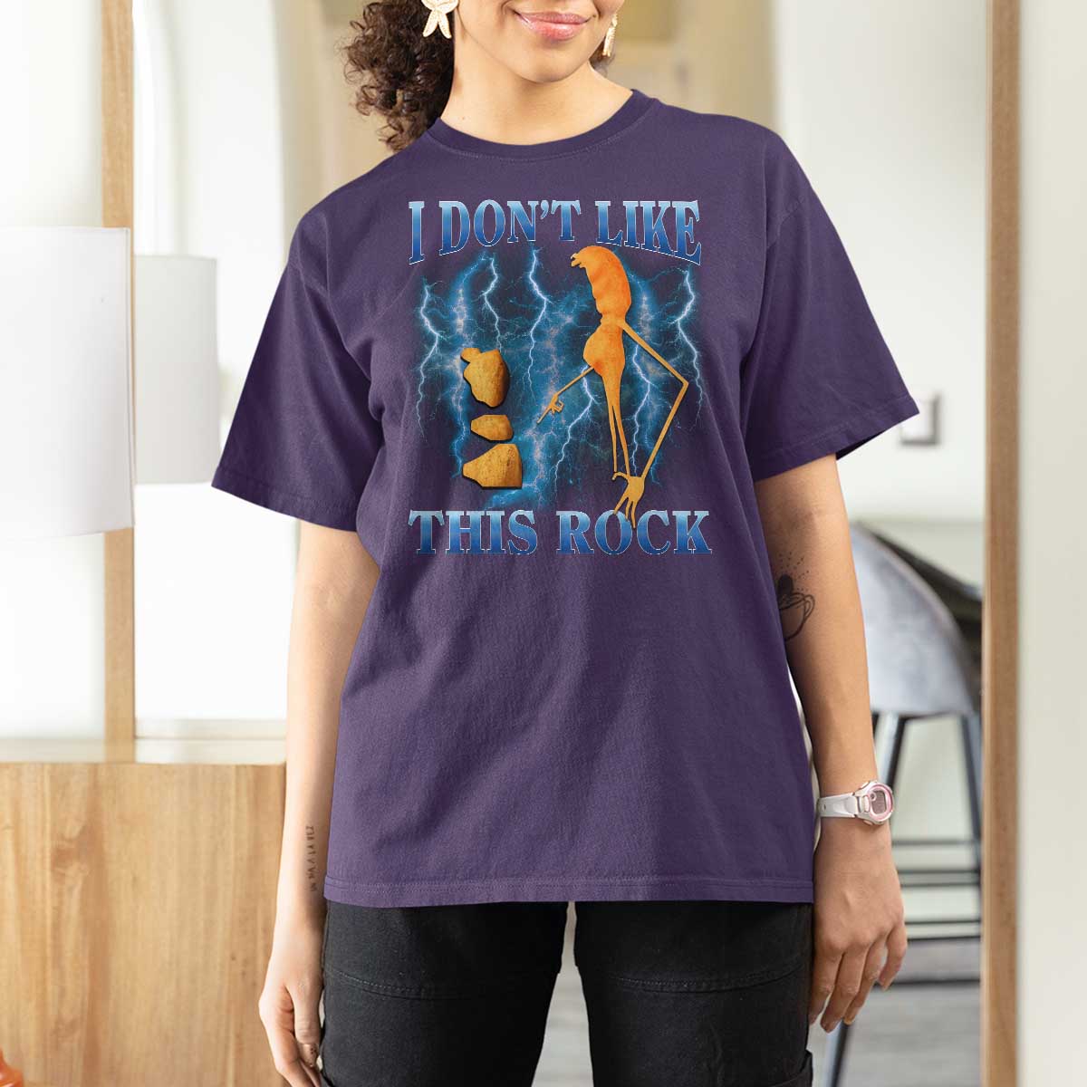 Funny Christmas Marcus The Worm T Shirt For Women I Don't Like This Rock Brain Rot - Wonder Print Shop