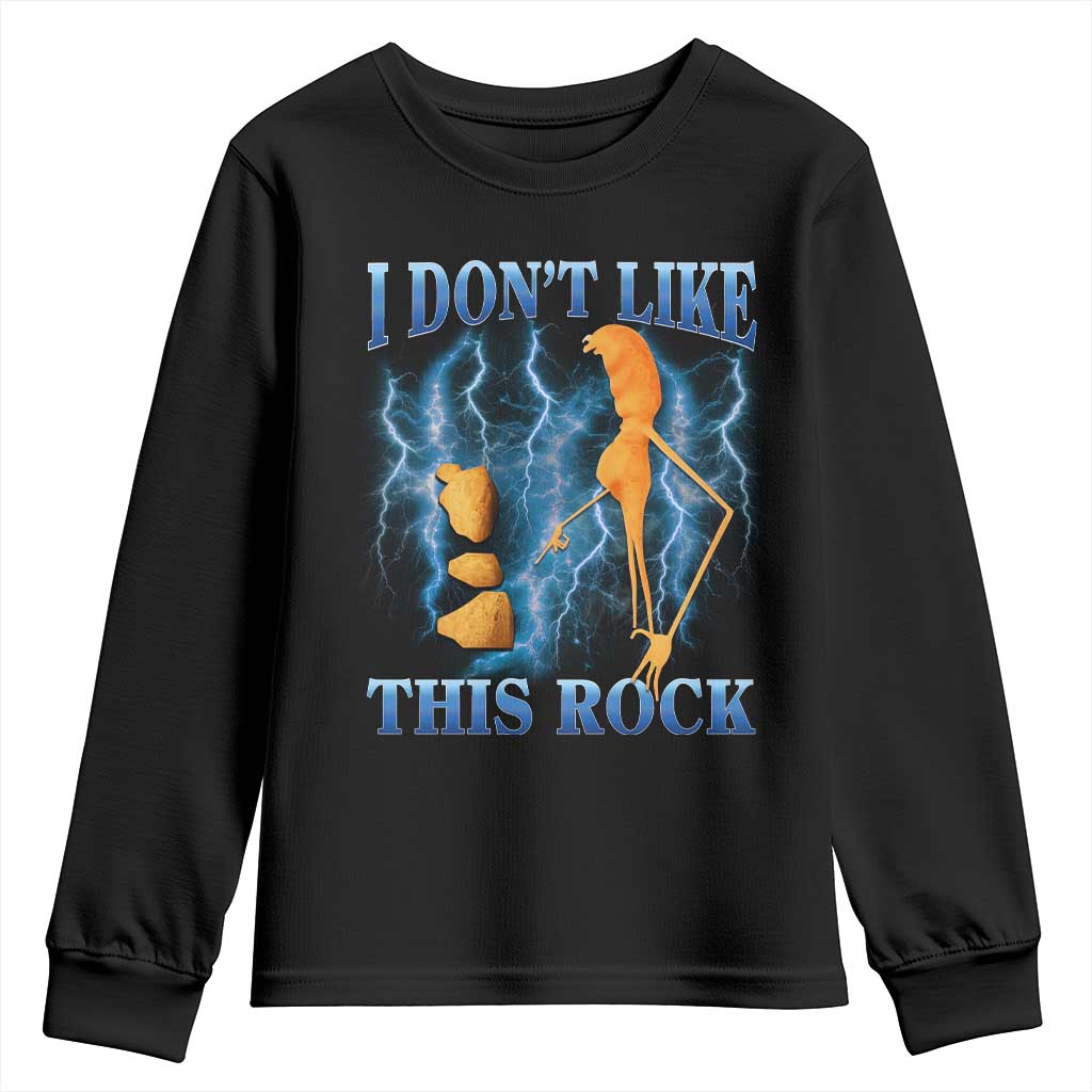 Funny Christmas Marcus The Worm Youth Sweatshirt I Don't Like This Rock Brain Rot - Wonder Print Shop