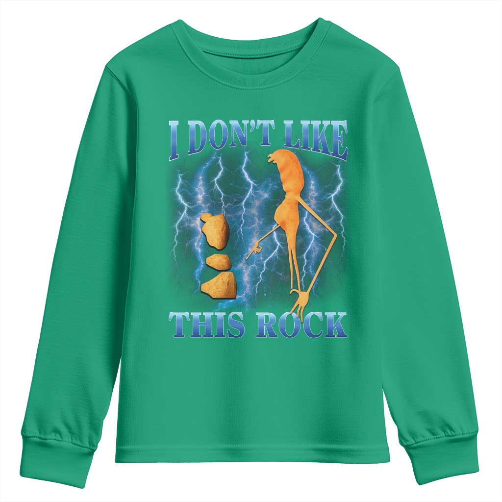 Funny Christmas Marcus The Worm Youth Sweatshirt I Don't Like This Rock Brain Rot - Wonder Print Shop