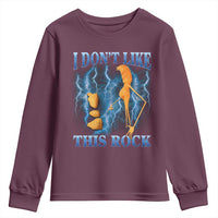 Funny Christmas Marcus The Worm Youth Sweatshirt I Don't Like This Rock Brain Rot - Wonder Print Shop