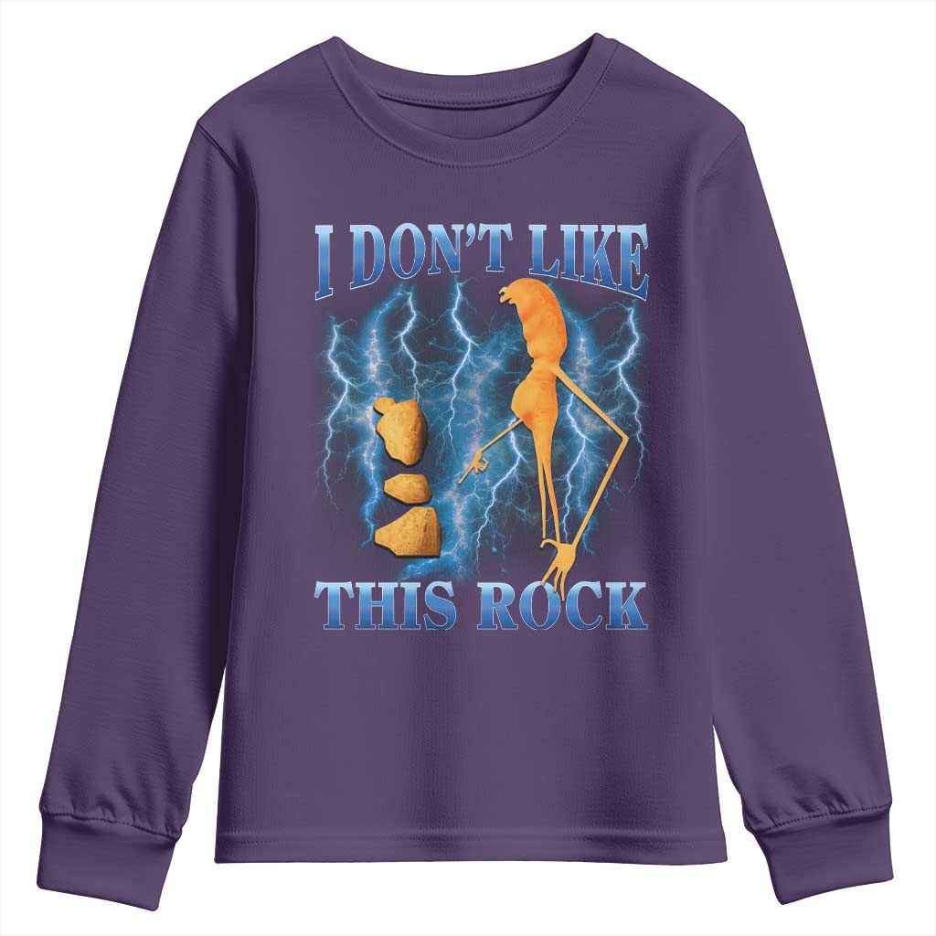Funny Christmas Marcus The Worm Youth Sweatshirt I Don't Like This Rock Brain Rot - Wonder Print Shop
