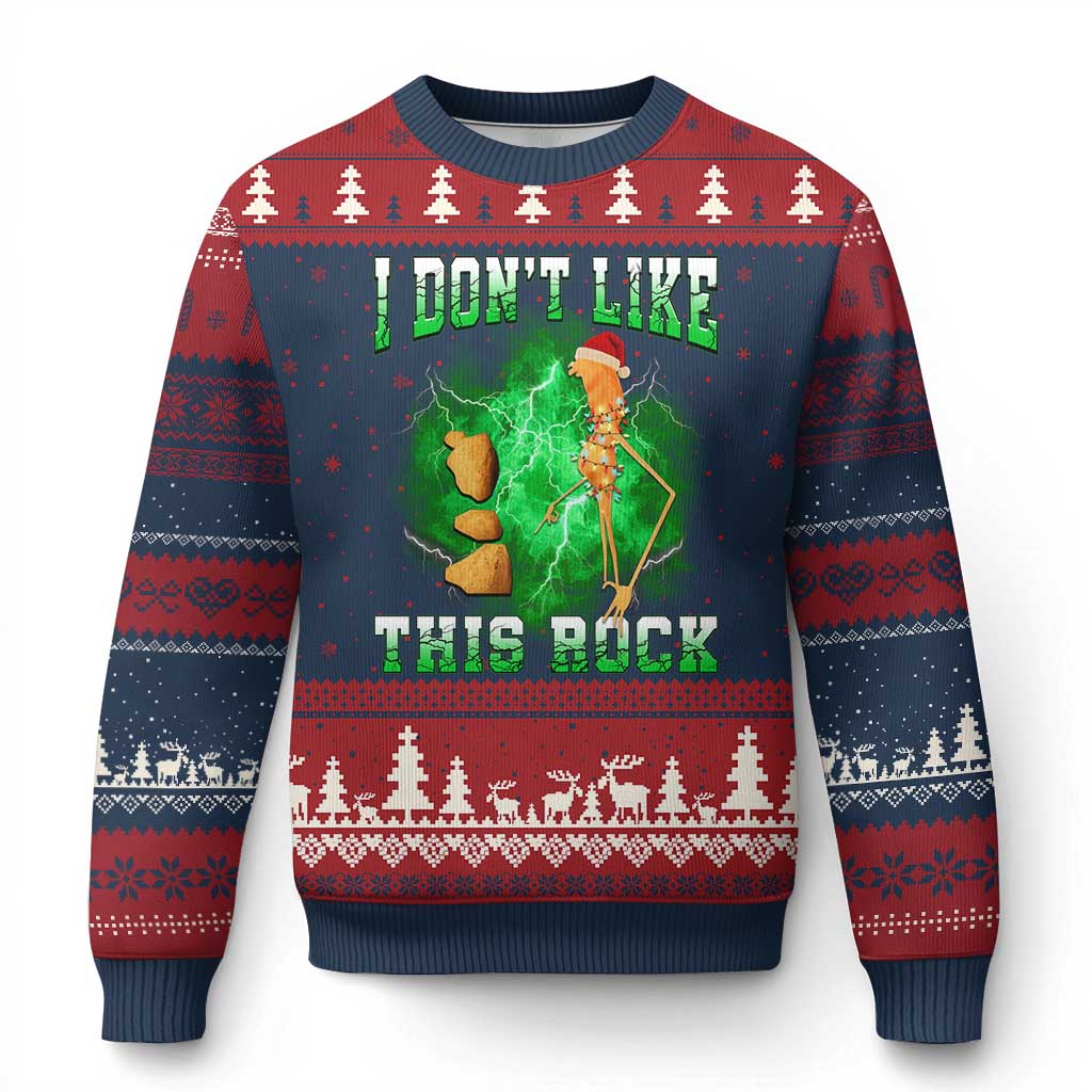 Funny Marcus The Worm Ugly Christmas Sweater I Don't Like This Rock Brain Rot - Wonder Print Shop