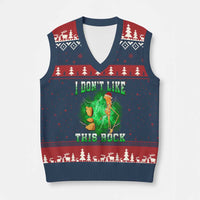 Funny Marcus The Worm V-Neck Knit Sweater Vest I Don't Like This Rock Brain Rot - Wonder Print Shop