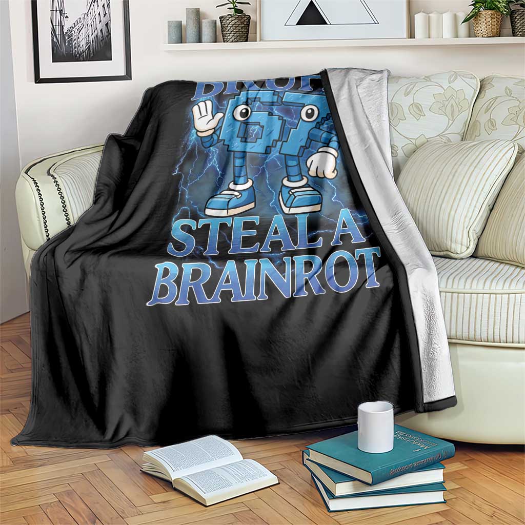 Bruh 6 7 Steal a Brainrot Throw Blanket 6-7 Funny Brainrot Meme Six Seven Bootleg - Wonder Print Shop