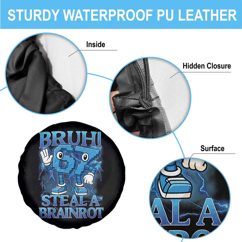 Bruh 6 7 Steal a Brainrot Spare Tire Cover 6-7 Funny Brainrot Meme Six Seven Bootleg - Wonder Print Shop