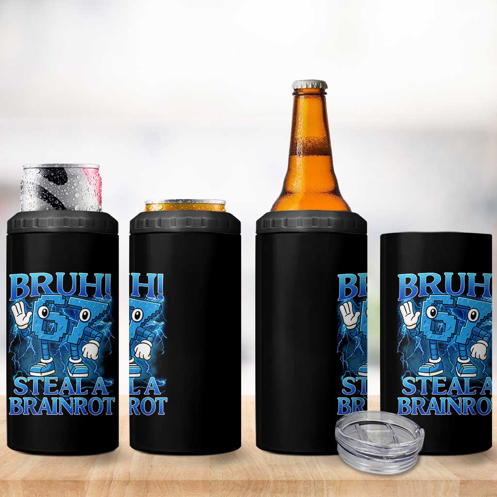 Bruh 6 7 Steal a Brainrot 4 in 1 Can Cooler Tumbler 6-7 Funny Brainrot Meme Six Seven Bootleg - Wonder Print Shop