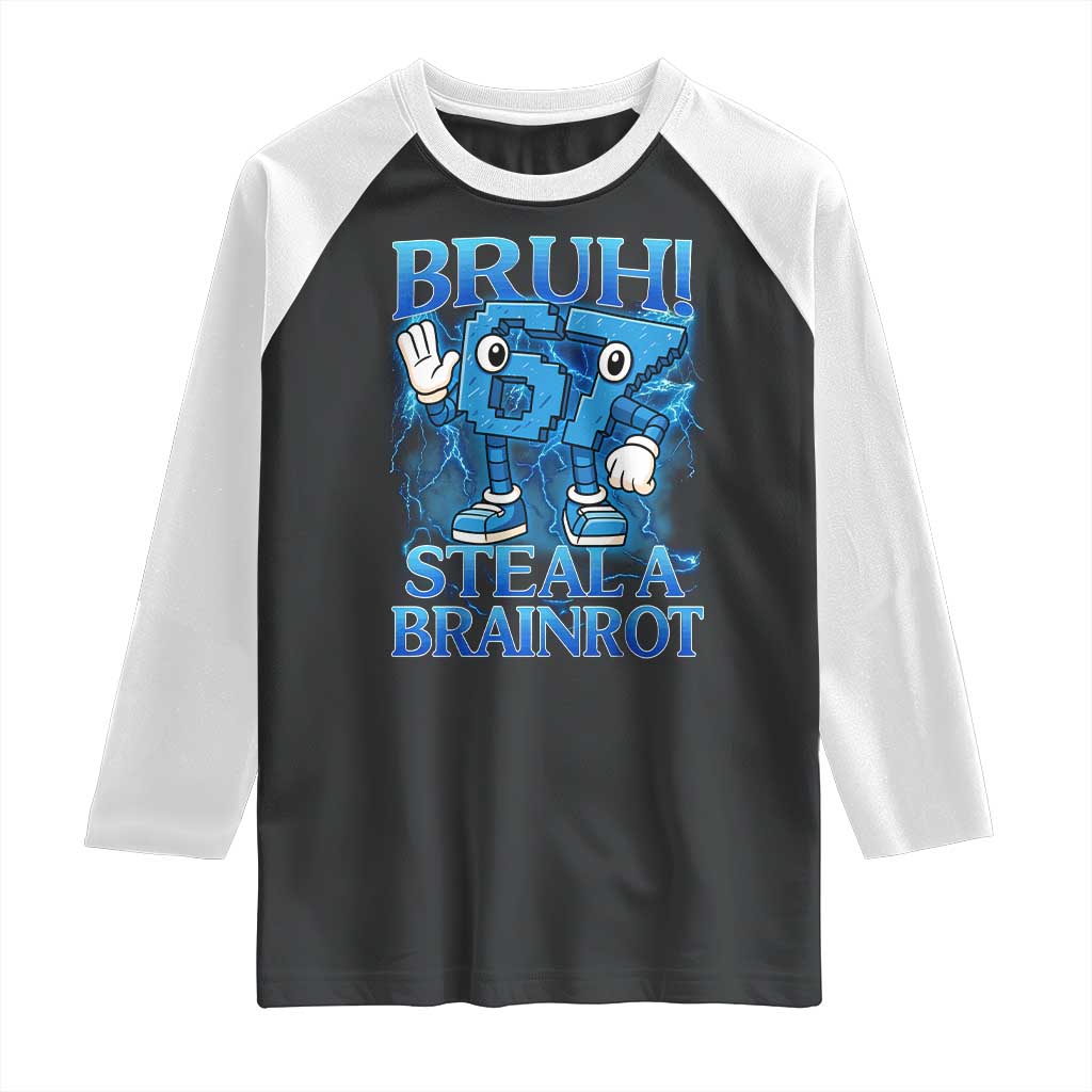 Bruh 6 7 Steal a Brainrot Raglan Shirt 6-7 Funny Brainrot Meme Six Seven Bootleg - Wonder Print Shop