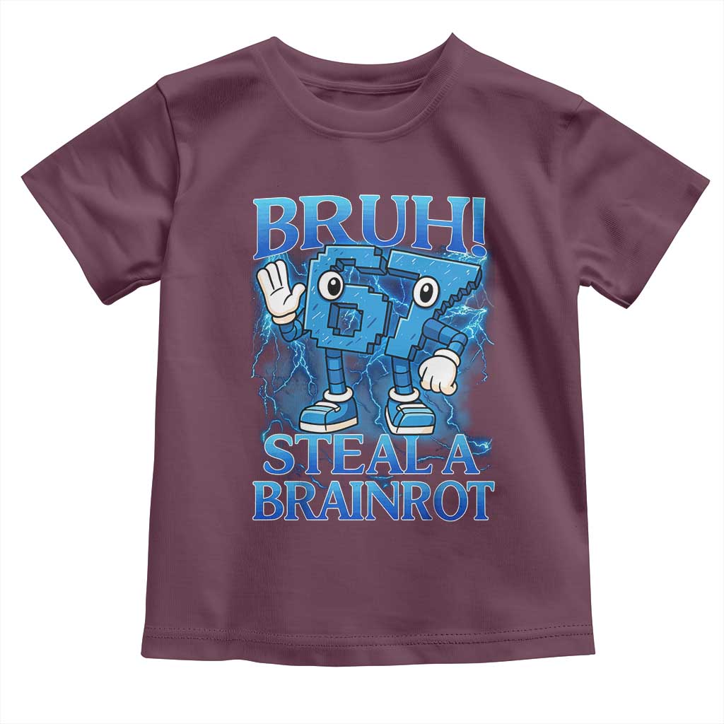 Bruh 6 7 Steal a Brainrot Toddler T Shirt 6-7 Funny Brainrot Meme Six Seven Bootleg - Wonder Print Shop