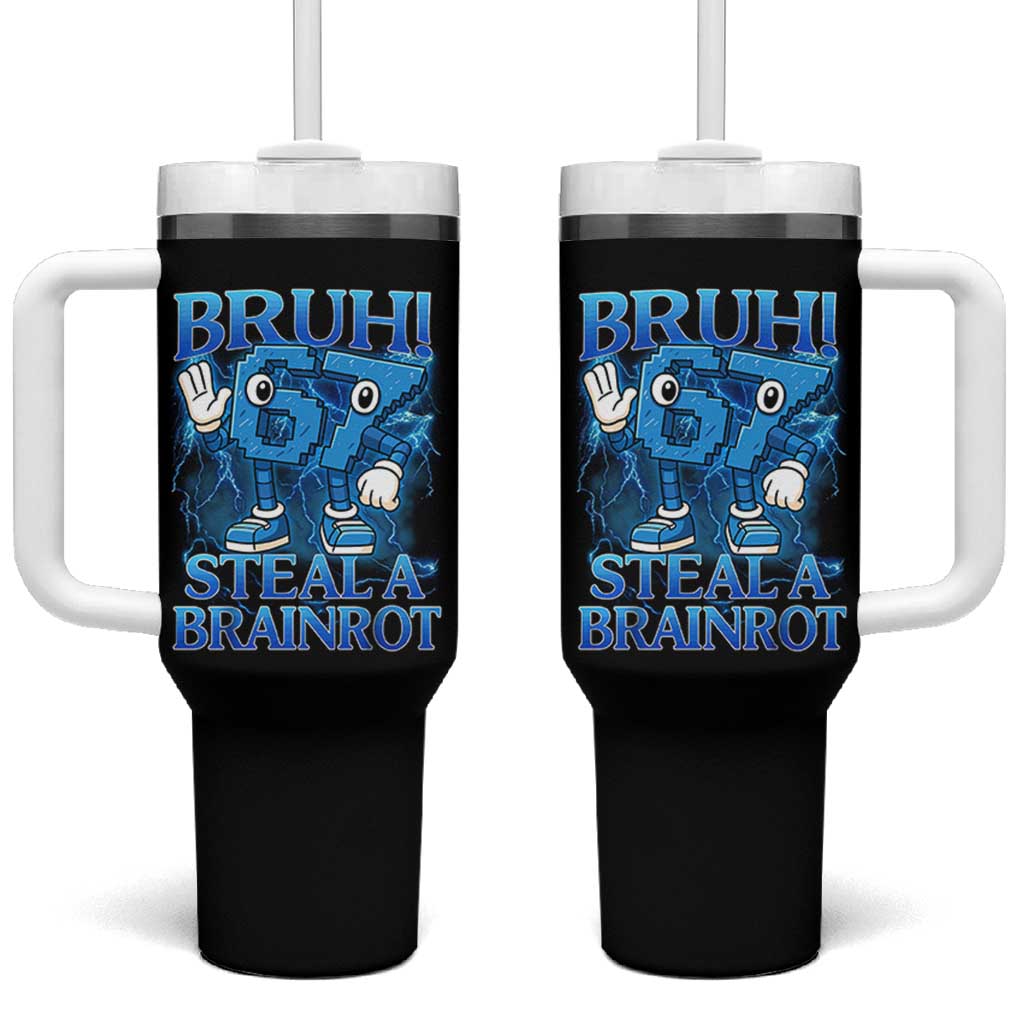 Bruh 6 7 Steal a Brainrot Tumbler With Handle 6-7 Funny Brainrot Meme Six Seven Bootleg - Wonder Print Shop