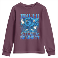 Bruh 6 7 Steal a Brainrot Youth Sweatshirt 6-7 Funny Brainrot Meme Six Seven Bootleg - Wonder Print Shop
