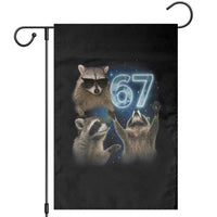 Funny 67 Raccoon Meme Garden Flag Howling at The Moon Funny Six Seven Weird Cursed - Wonder Print Shop