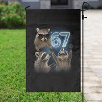 Funny 67 Raccoon Meme Garden Flag Howling at The Moon Funny Six Seven Weird Cursed - Wonder Print Shop