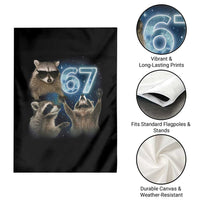 Funny 67 Raccoon Meme Garden Flag Howling at The Moon Funny Six Seven Weird Cursed - Wonder Print Shop