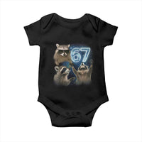Funny 67 Raccoon Meme Baby Onesie Howling at The Moon Funny Six Seven Weird Cursed - Wonder Print Shop