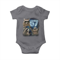 Funny 67 Raccoon Meme Baby Onesie Howling at The Moon Funny Six Seven Weird Cursed - Wonder Print Shop