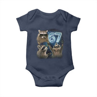 Funny 67 Raccoon Meme Baby Onesie Howling at The Moon Funny Six Seven Weird Cursed - Wonder Print Shop