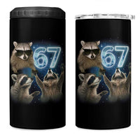 Funny 67 Raccoon Meme 4 in 1 Can Cooler Tumbler Howling at The Moon Funny Six Seven Weird Cursed - Wonder Print Shop