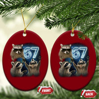 Funny 67 Raccoon Meme Ceramic Ornament Howling at The Moon Funny Six Seven Weird Cursed - Wonder Print Shop