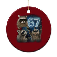 Funny 67 Raccoon Meme Ceramic Ornament Howling at The Moon Funny Six Seven Weird Cursed - Wonder Print Shop