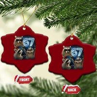 Funny 67 Raccoon Meme Ceramic Ornament Howling at The Moon Funny Six Seven Weird Cursed - Wonder Print Shop